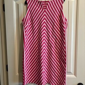 Talbots Pink and White Striped Dress